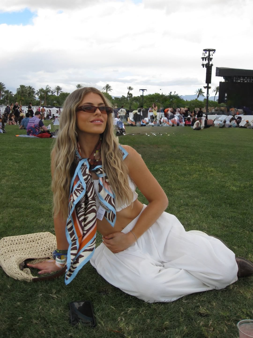 festival fit incoming 🤍 white set, multi color scarf, sunglasses & raffia bag! 

 

#LTKFestival #LTKgrwm #LTKootd