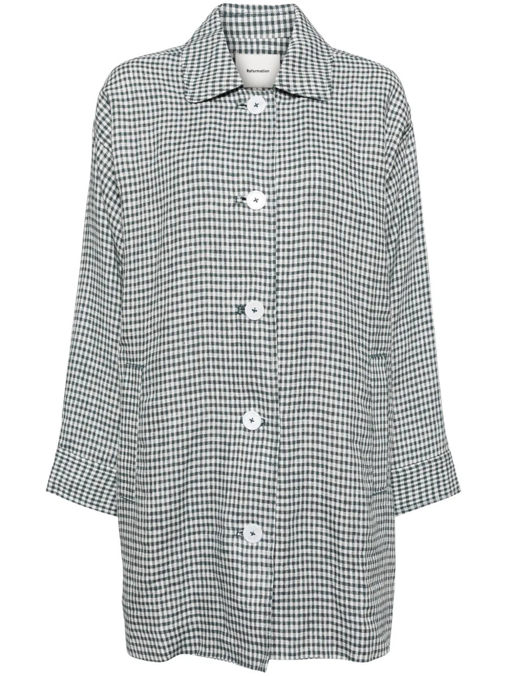 Reformation Irene linen jacket - Green | Farfetch Global