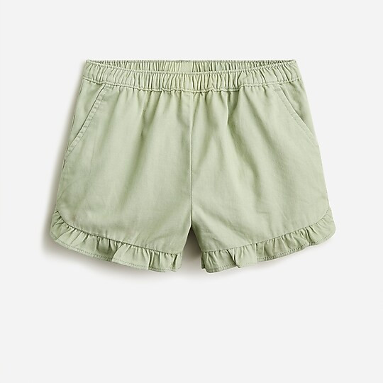 Girls' ruffle pull-on short in soft chino | J. Crew US
