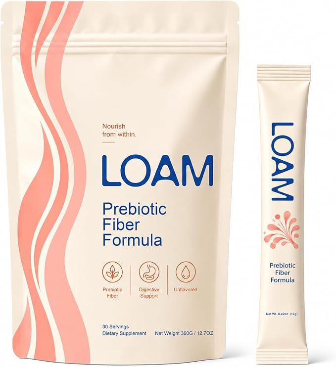 Loam Fiber, Loam prebiotic Fiber Formula, 6 in 1 Source Fiber Blend Daily Digestive Support, 30 S... | Amazon (US)