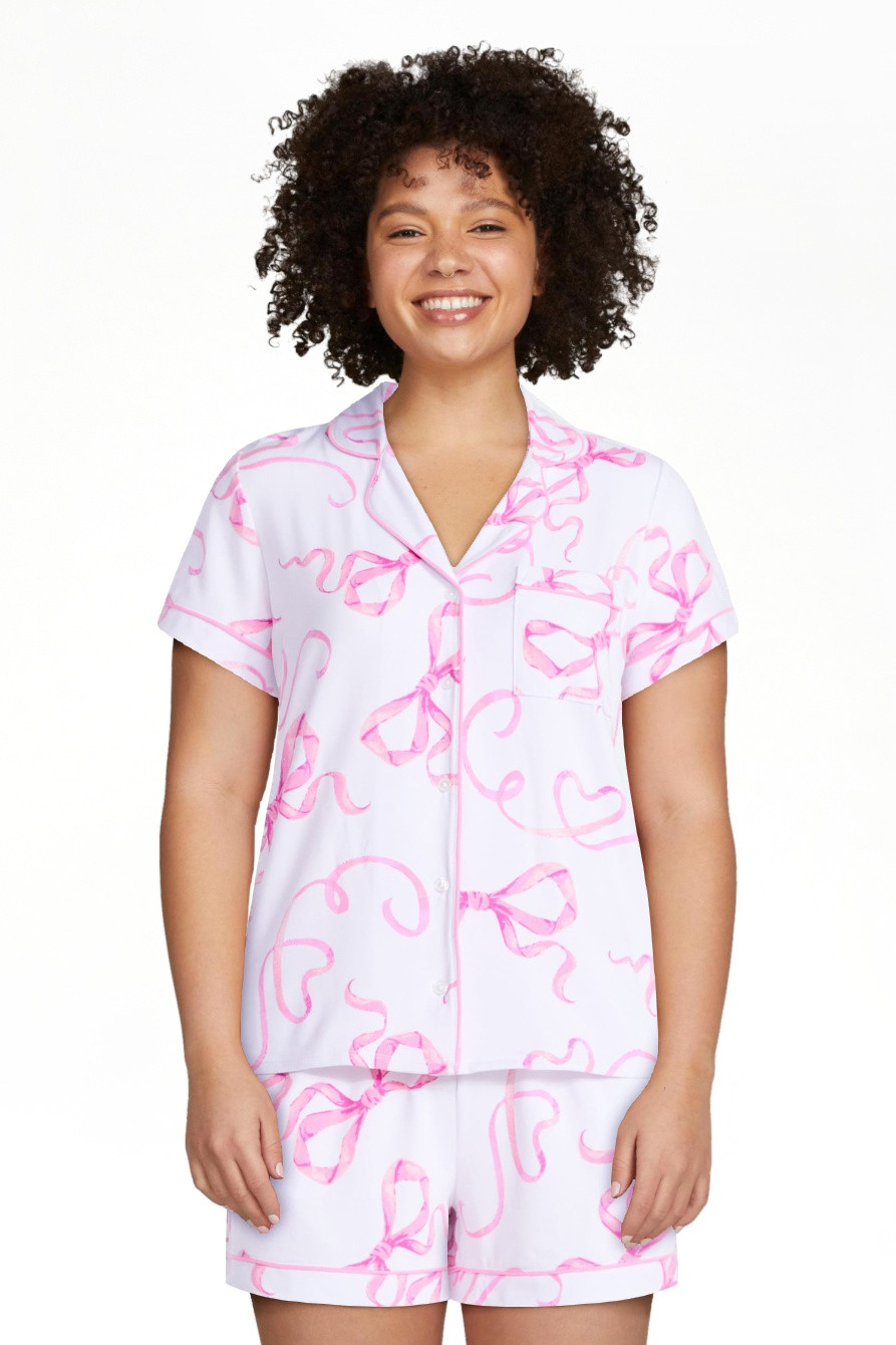 Joyspun Women’s Dreamy Soft Collection Bridal Knit Top and Shorts Pajama Set, 2-Piece, Sizes XS... | Walmart (US)