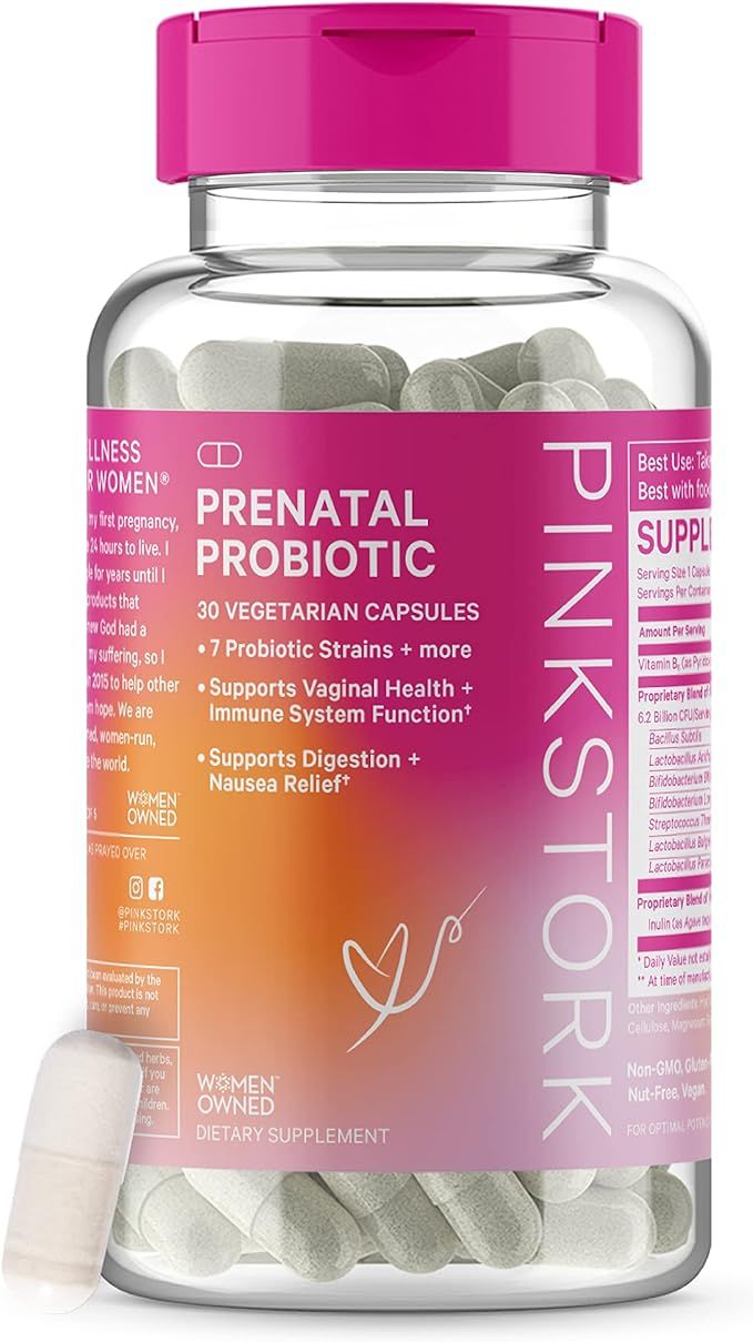 Pink Stork Prenatal Probiotic: Prenatal Vitamin Probiotics for Pregnancy, Morning Sickness & Cons... | Amazon (US)