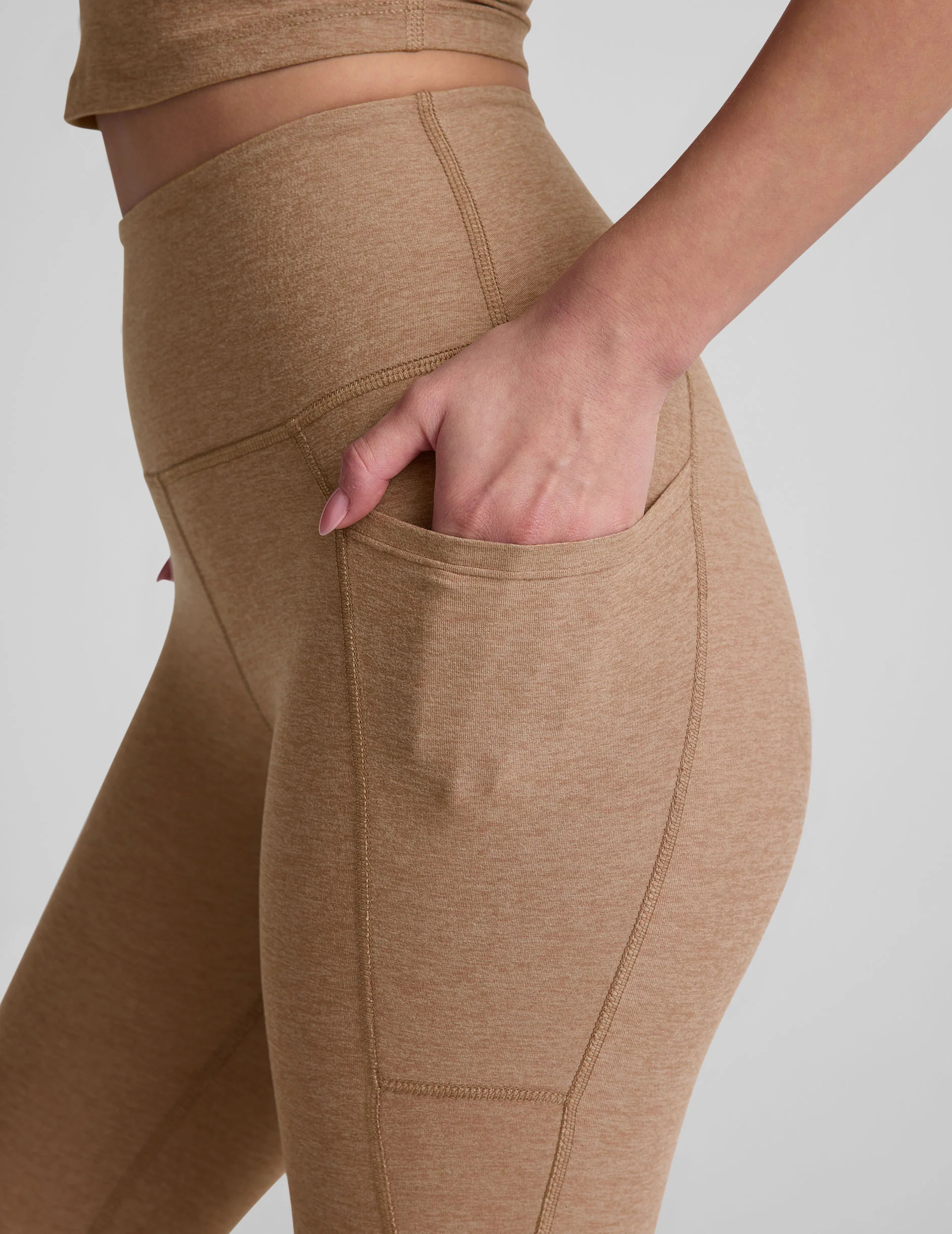 High Waisted Capri Spacedye Legging - Desert Sand Heather | Beyond Yoga | Beyond Yoga