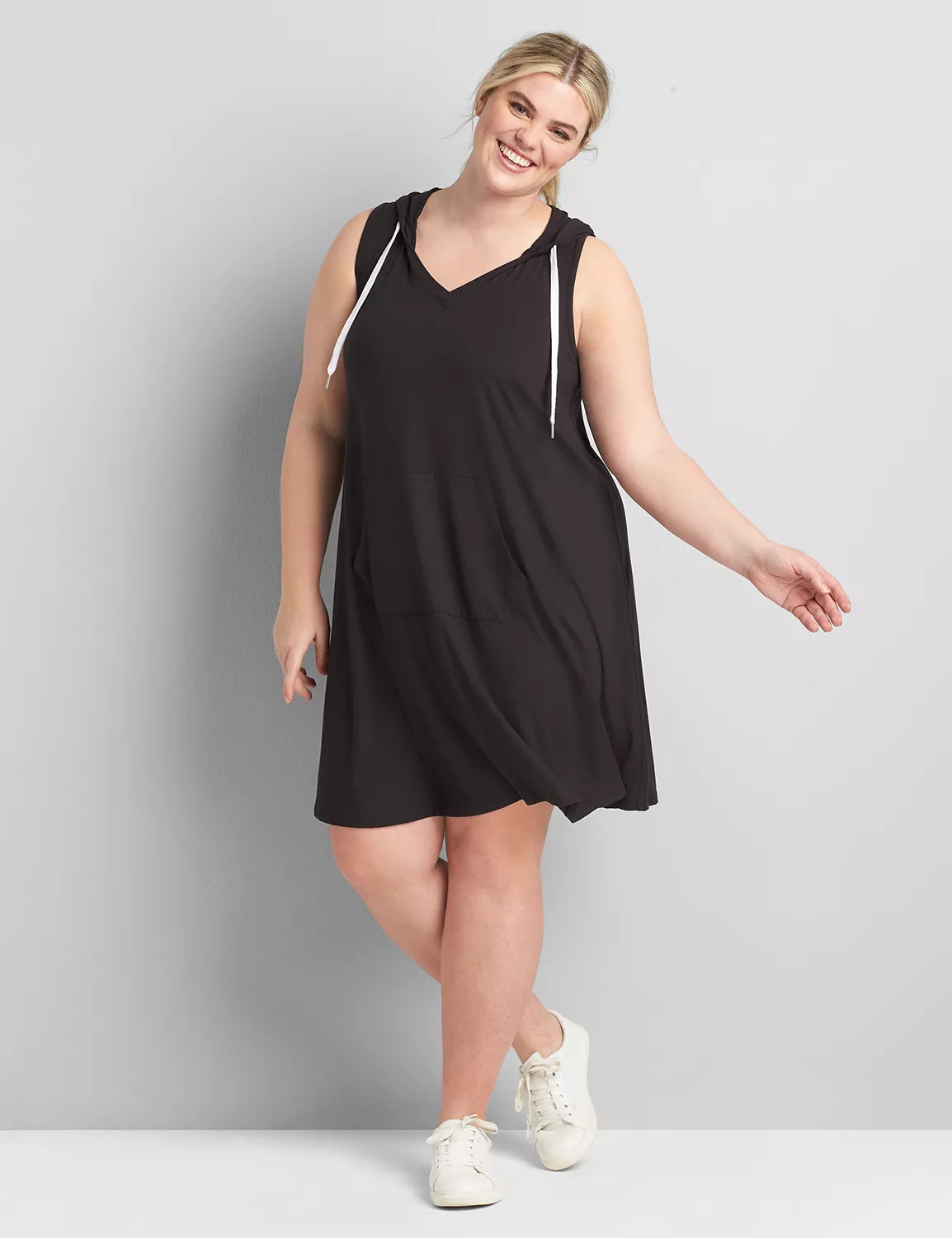 Lane Bryant Women's Livi Sleeveless French Terry Swing Dress 34/36 Black | Lane Bryant (US)