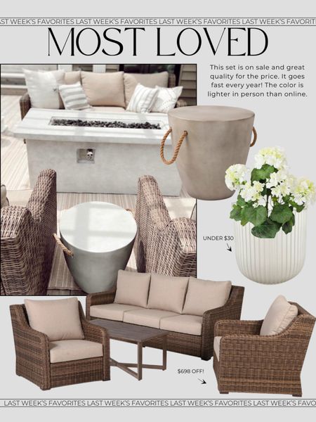 Most loved patio set and planter!
My patio set is a lot lighter in person than the photo and on major sale almost $700 off! 

Outdoor living. Patio. Outdoor decor. Planter. 

#LTKsalealert #LTKhome #LTKstyletip