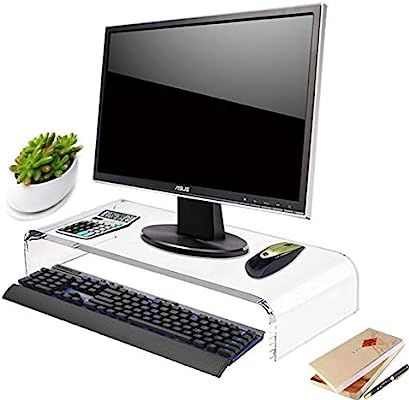 Clear Acrylic Computer Monitor Stand Holder, Heavy Duty Ergonomic Monitor Riser for Office Home D... | Amazon (US)