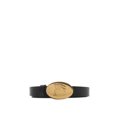 burberry Thin Reversible Leather Oval Knight Stamp Belt in Black/hazel at Nordstrom, Size Medium | Nordstrom