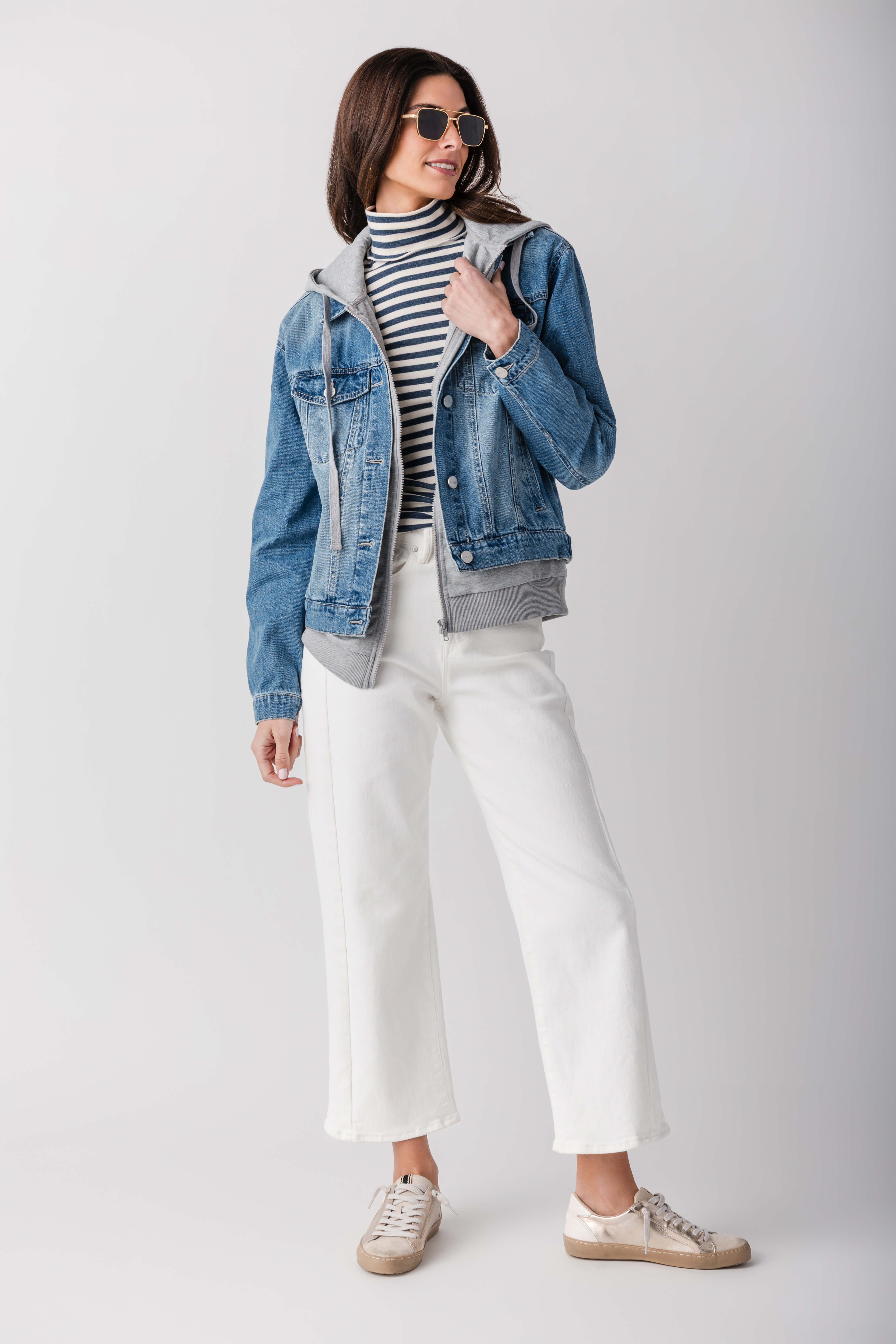 Risen Denim Sweatshirt Jacket | Social Threads