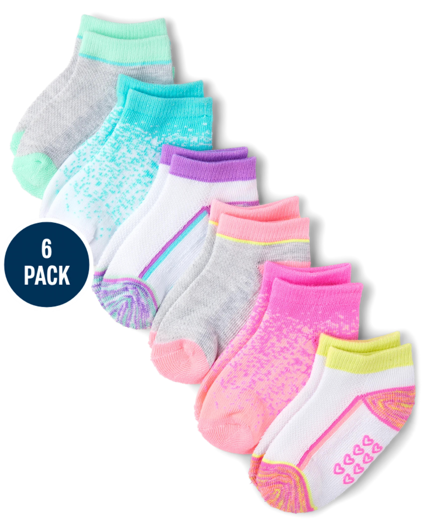 Baby And Toddler Girls Cushioned Ankle Socks 6-Pack - multi clr | The Children's Place