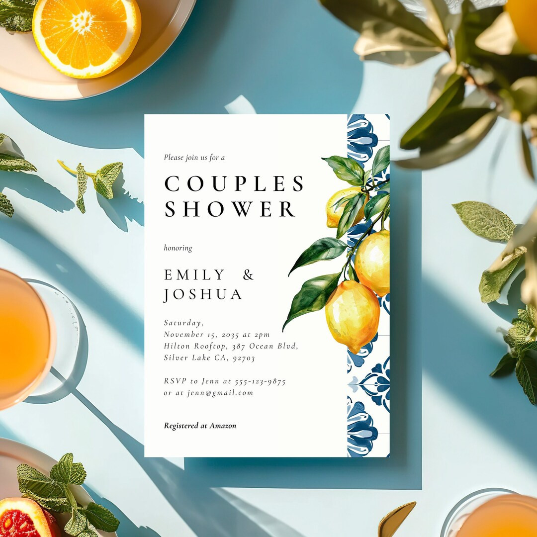 Positano Italian Couples Shower Invitation | Lemon Positano Couples Shower Invitation | Lemon Cit... | Etsy (US)