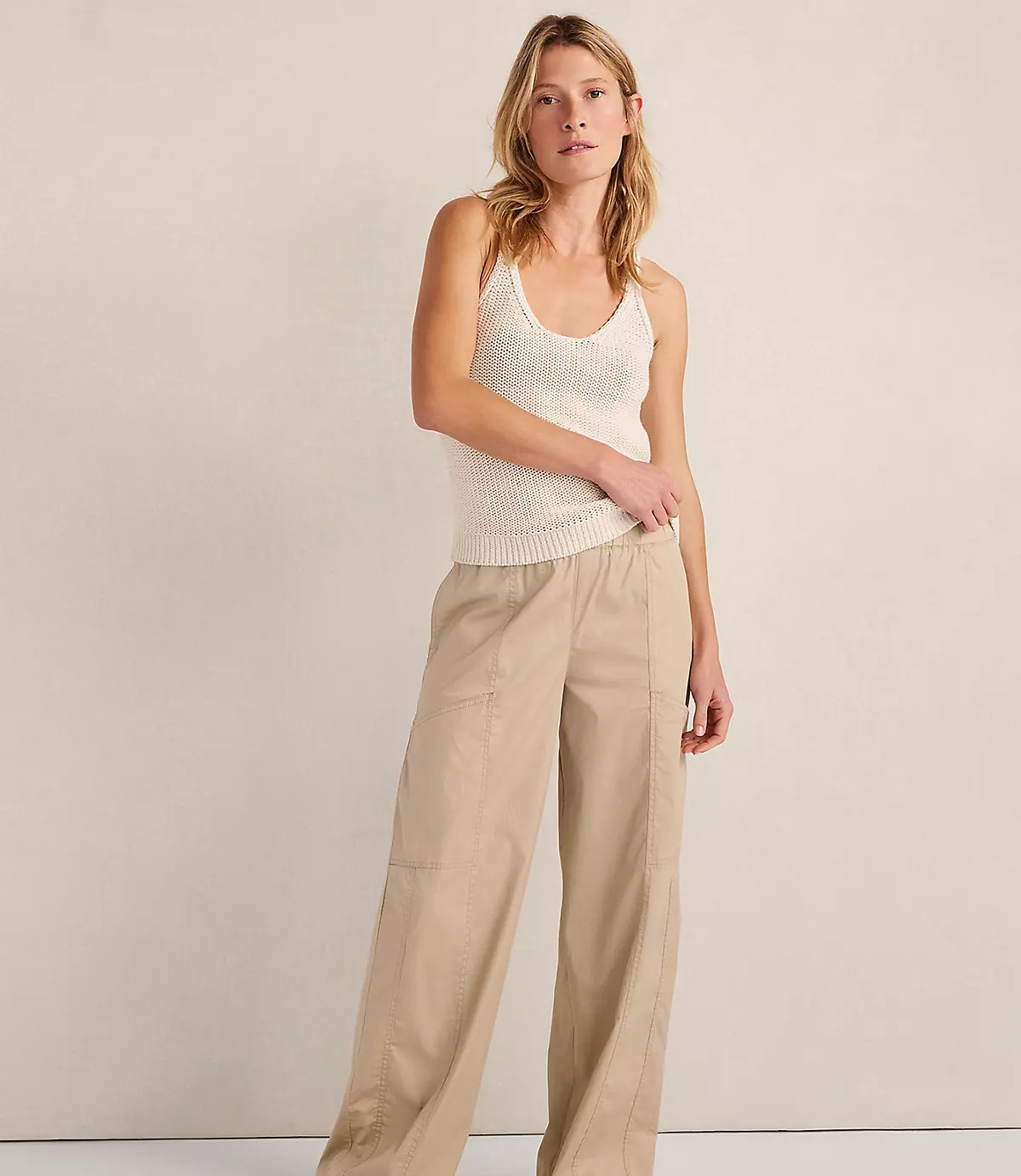 Haven Well Within Cotton Linen Plaited Tank | LOFT