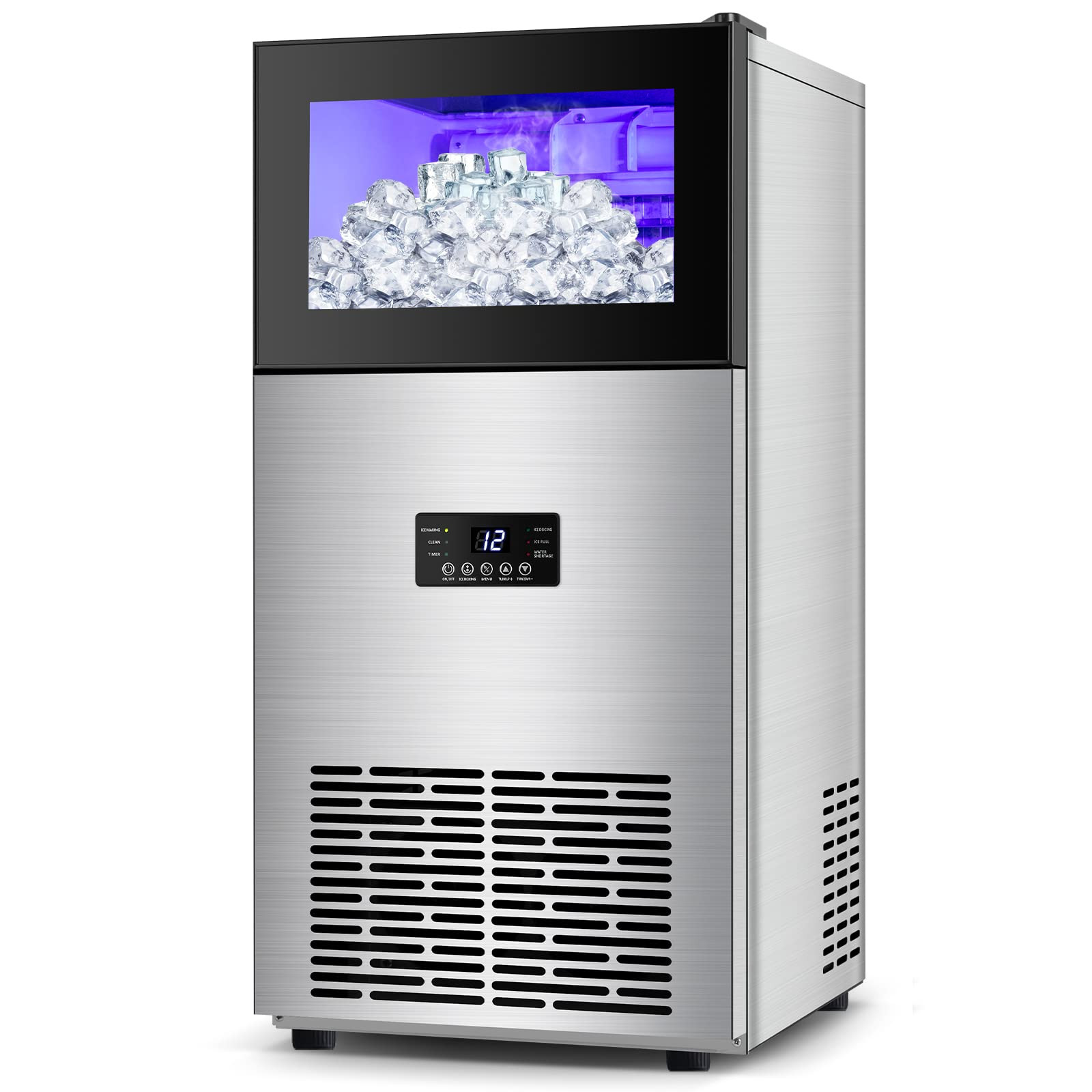 130LBS/Day High-Output Commercial Ice Maker with 35LBS Bin - Stainless Steel Undercounter/Freesta... | Amazon (US)