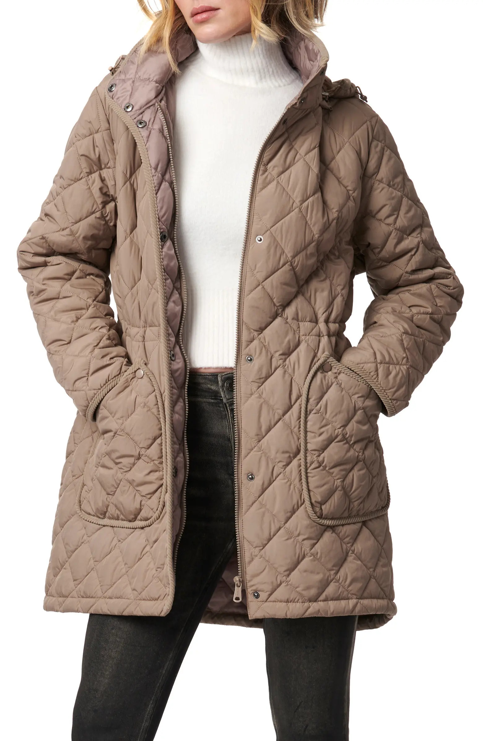 Diamond Quilted Hooded Puffer Coat | Nordstrom