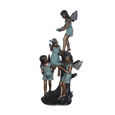 Bronze Four Angels Playing Fountain | Wayfair North America