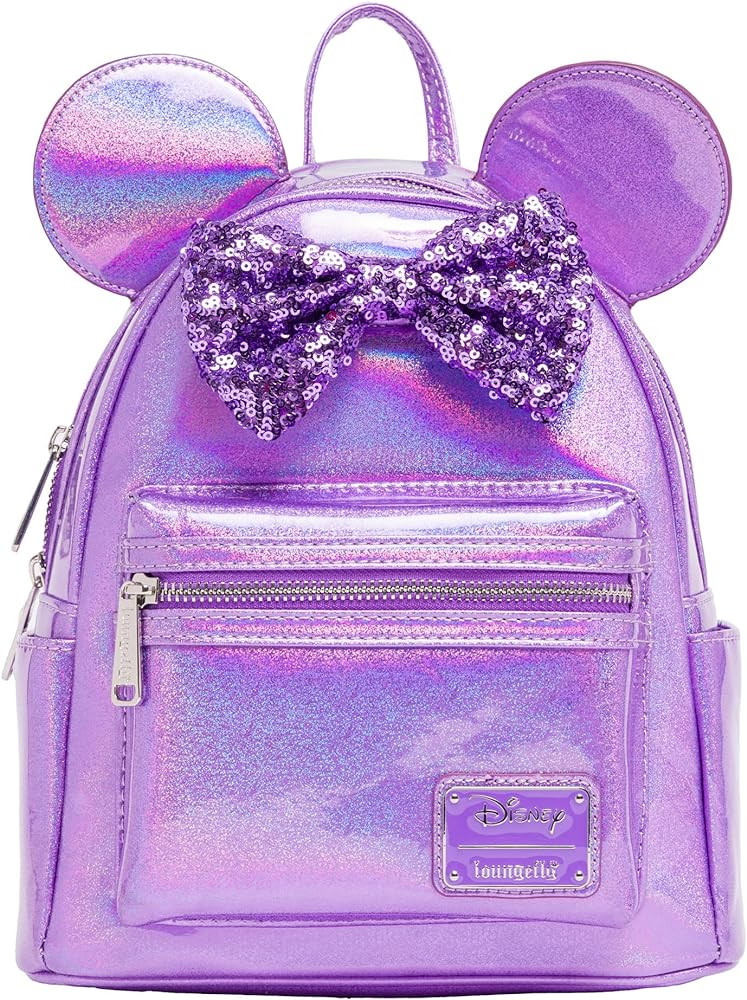 Loungefly Disney Minnie Mouse Glitter Sparkle Womens Double Strap Shoulder Bag Purse | Amazon (US)