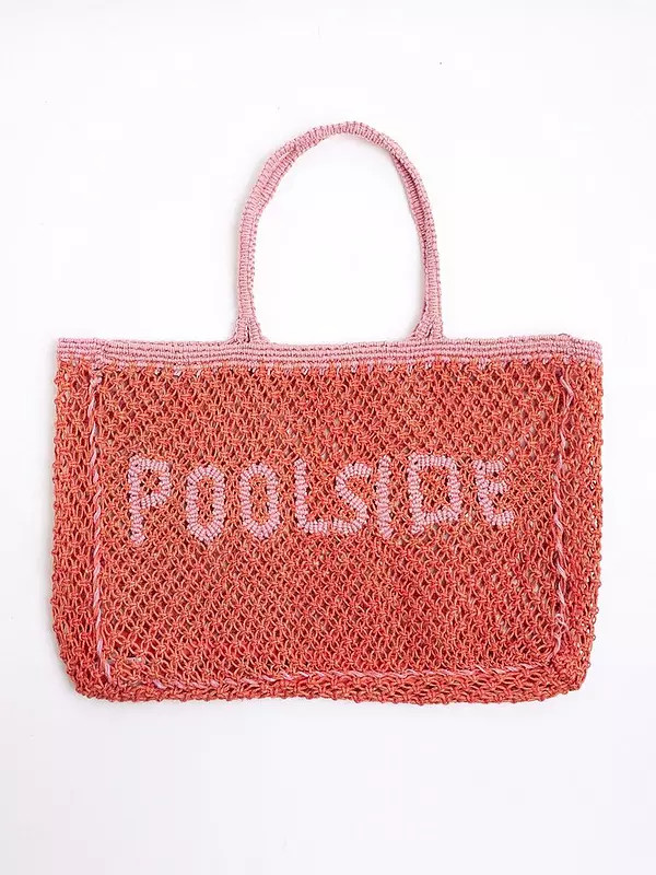 River Island Poolside Crochet Beach Bag - Medium Pink | Very (UK)