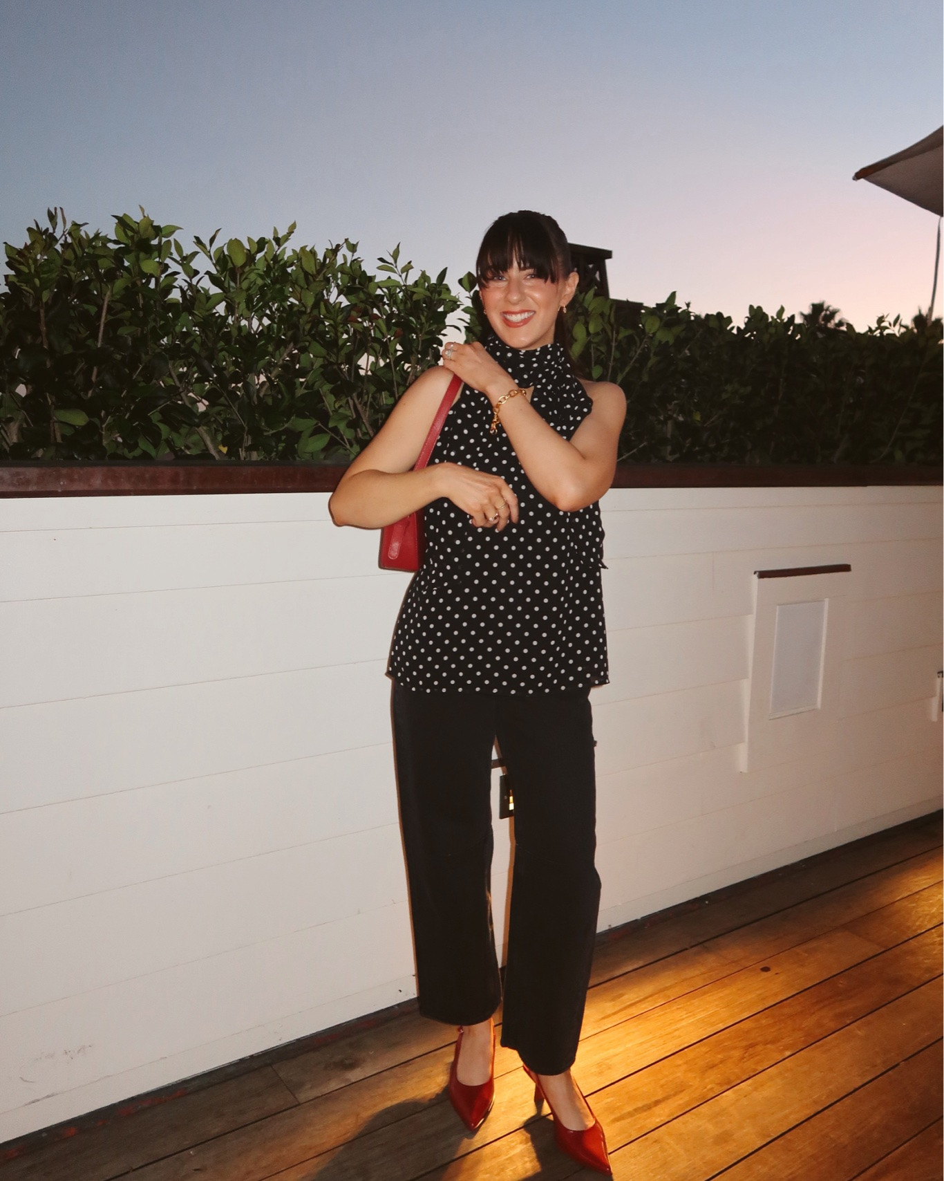 Fall transitional night out / date night outfit! Petite + mom friendly. My earrings at the Bloomingdale’s link are on big sale! 

Xs top, 24 petite jeans, Walmart red heels tts

#LTKSeasonal #LTKSaleAlert #LTKPetite