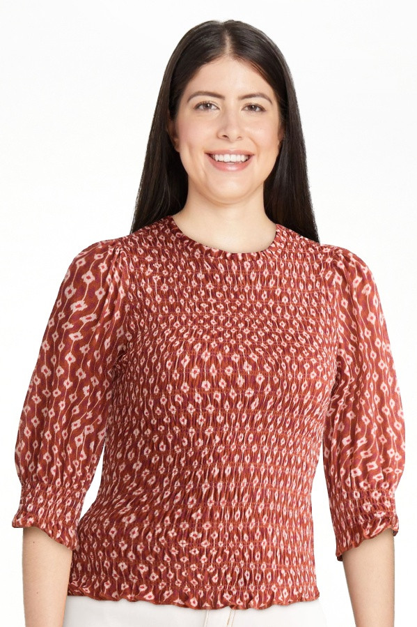 Time and Tru Women's Smocked Mesh Top, Sizes XS-XXXL | Walmart (US)