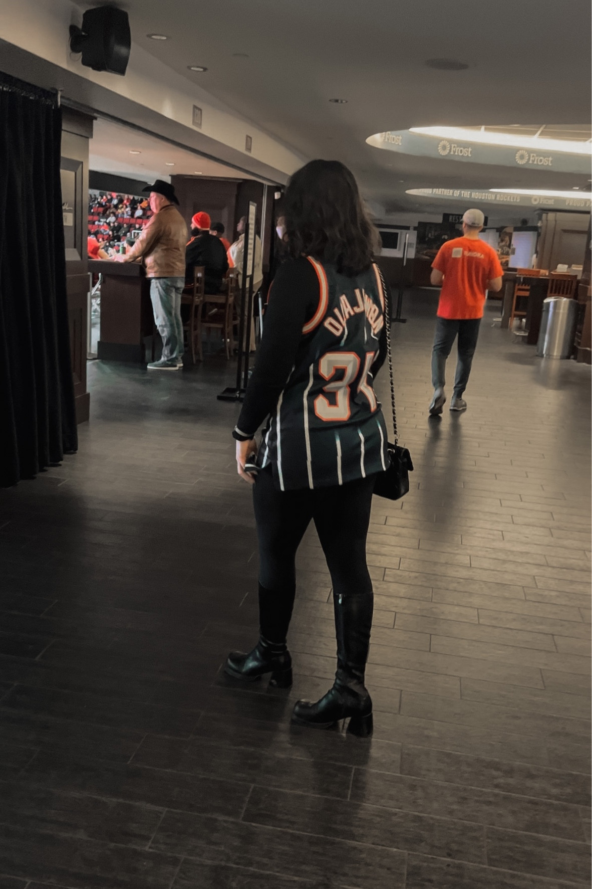 Houston rockets cute casual game day outfit. Jersey, black boots, black leggings, black long sleeve 

#LTKunder100 #LTKshoecrush