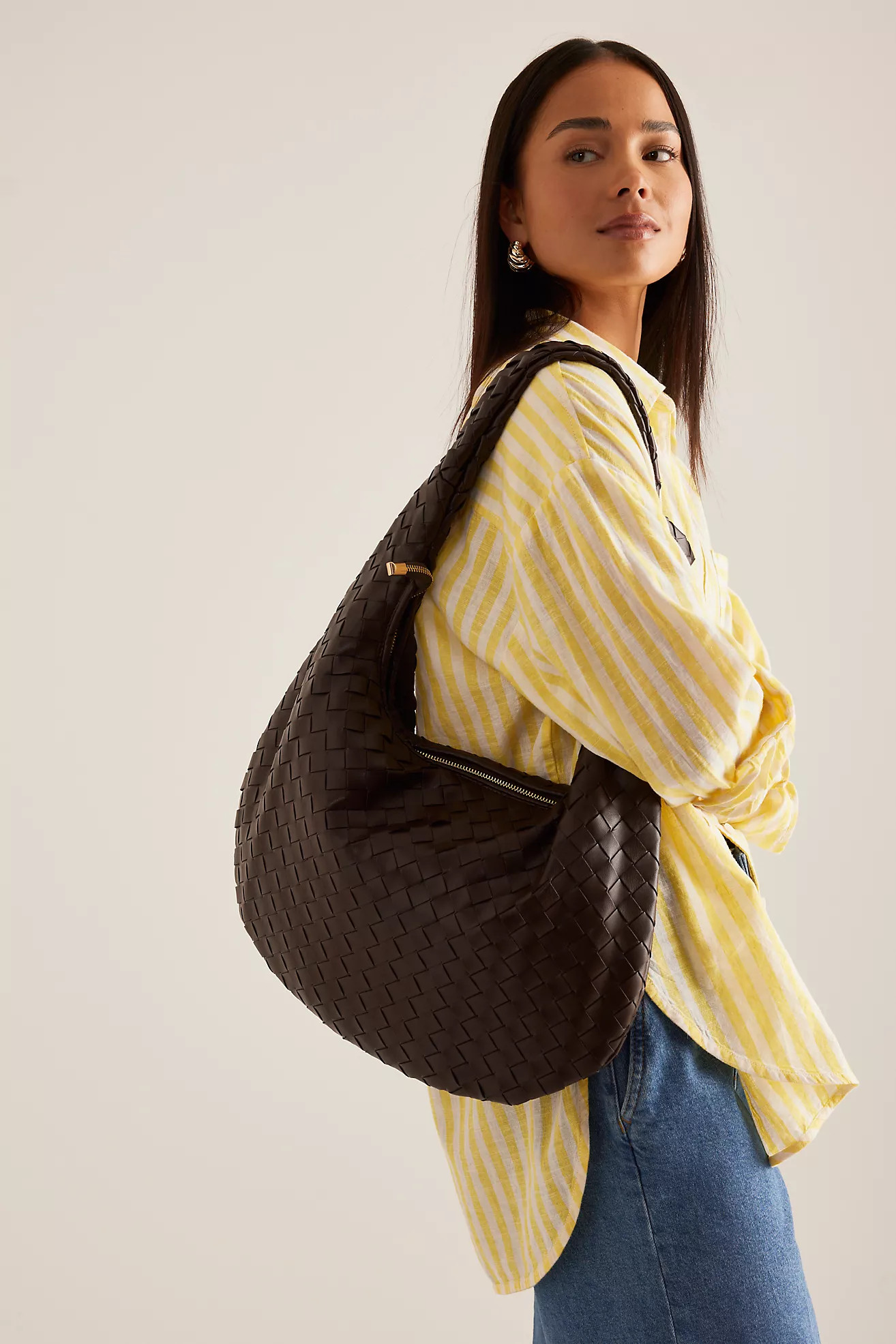 The Brigitte Woven Faux-Leather Satchel Bag by Melie Bianco: Oversized Edition | Anthropologie (UK)