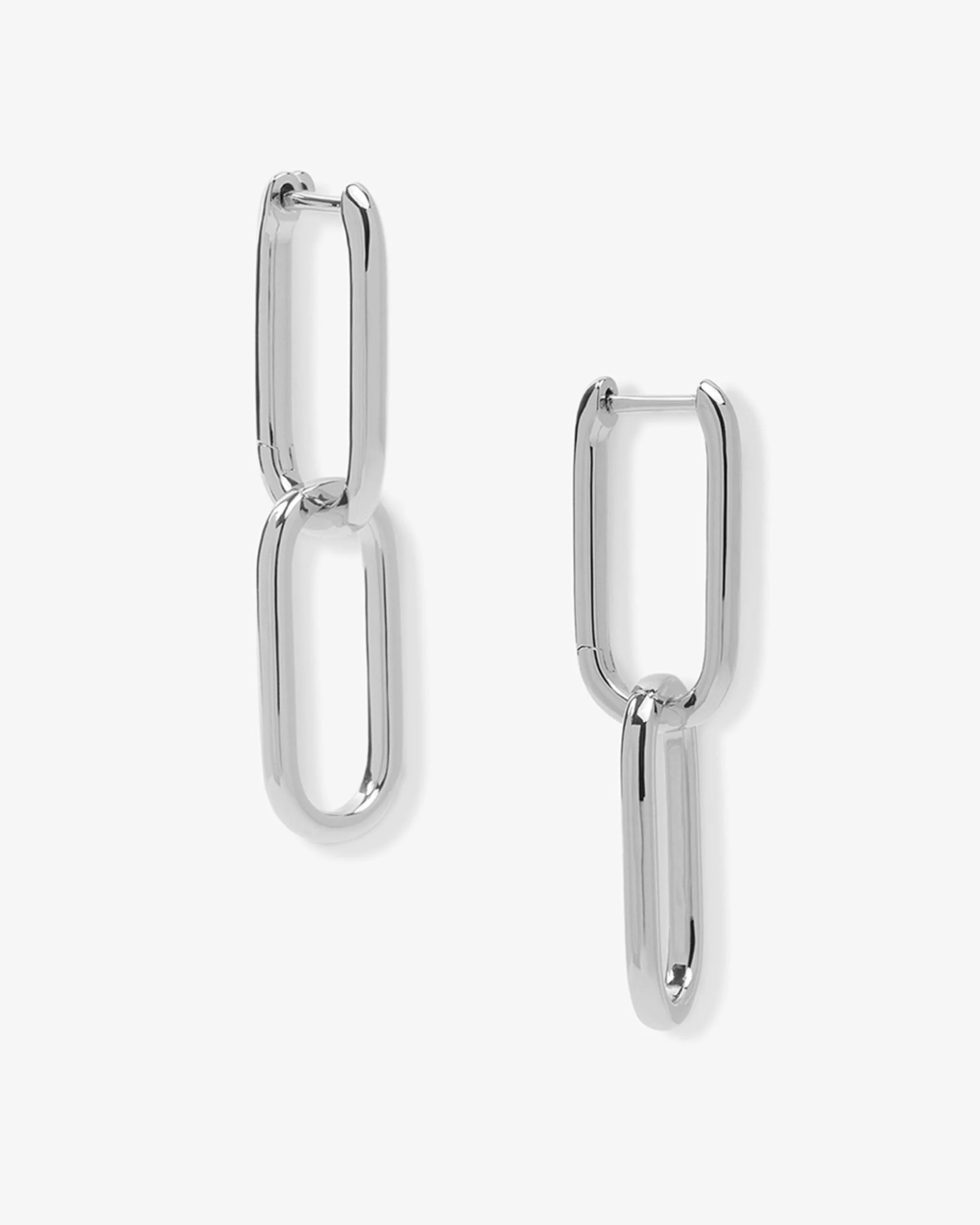 Carrie Chain Convertible Huggies - Silver | Melinda Maria Jewelry