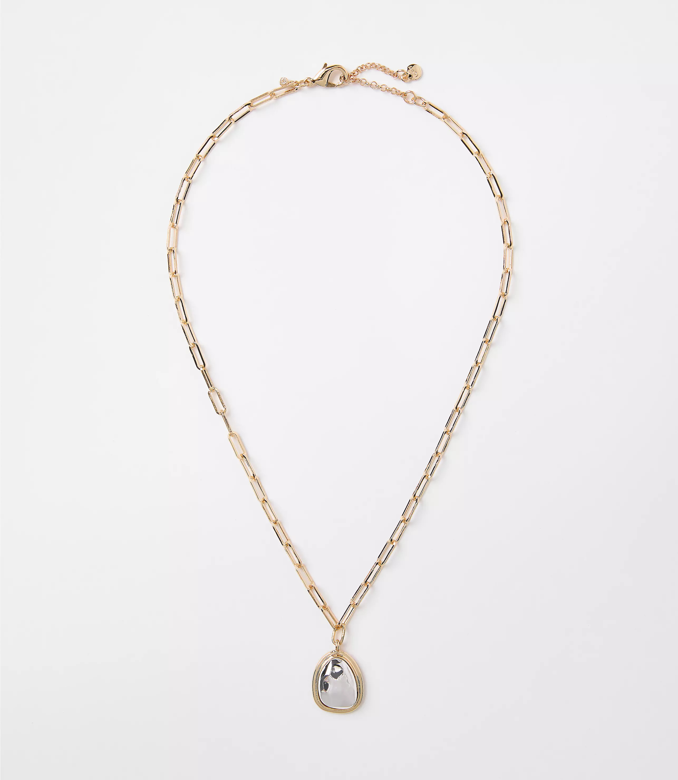 Mixed Metal Chunky Pendant Necklace | LOFT