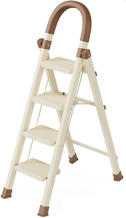 Folding Ladder 4-Step Folding Step Ladder Lightweight Easy Movement Wide Steps No Wobble Home Hei... | Amazon (US)