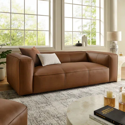 Auren Upholstered Vegan Leather Sofa | Wayfair North America