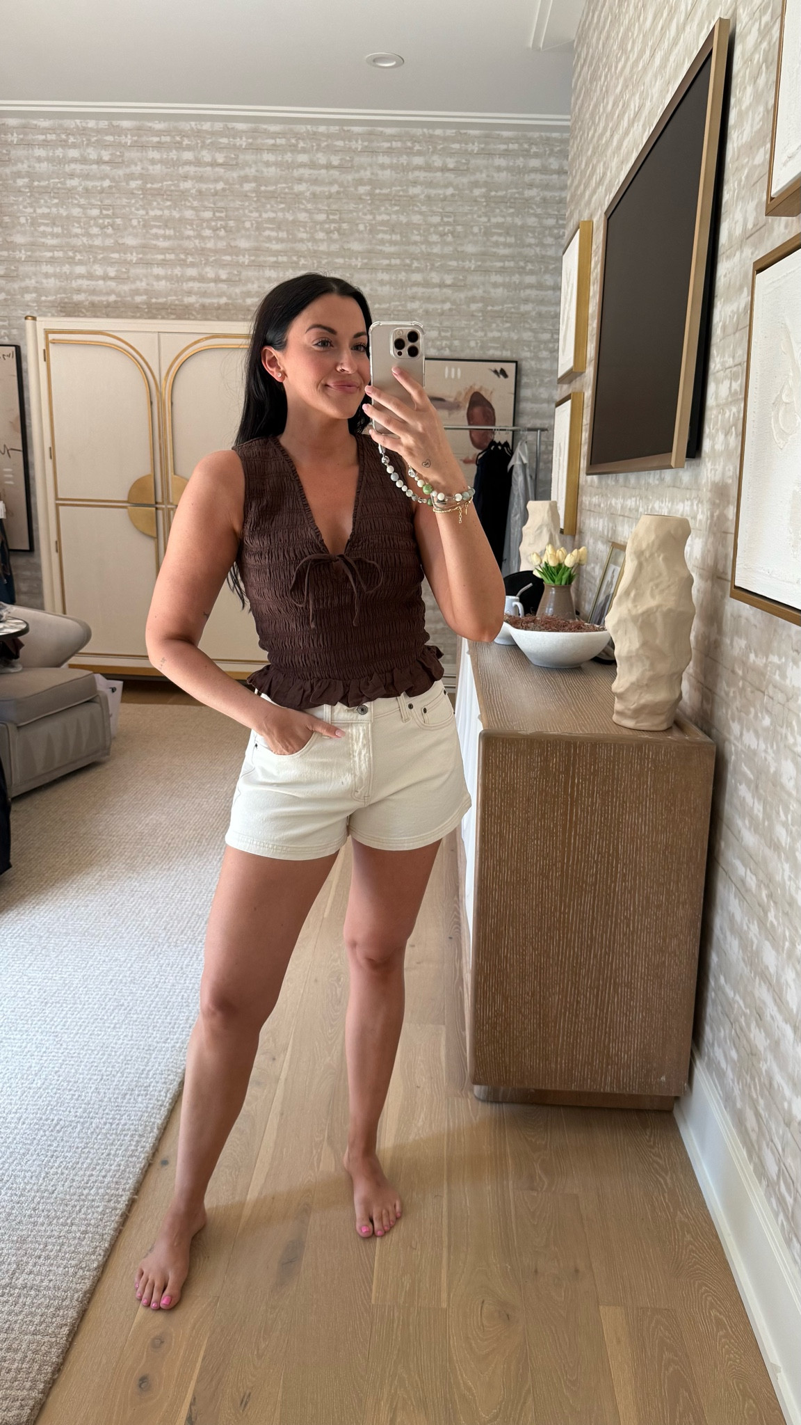 S top. 28 Curve Love denim shorts

#LTKxAbercrombie #LTKSaleAlert #LTKootd