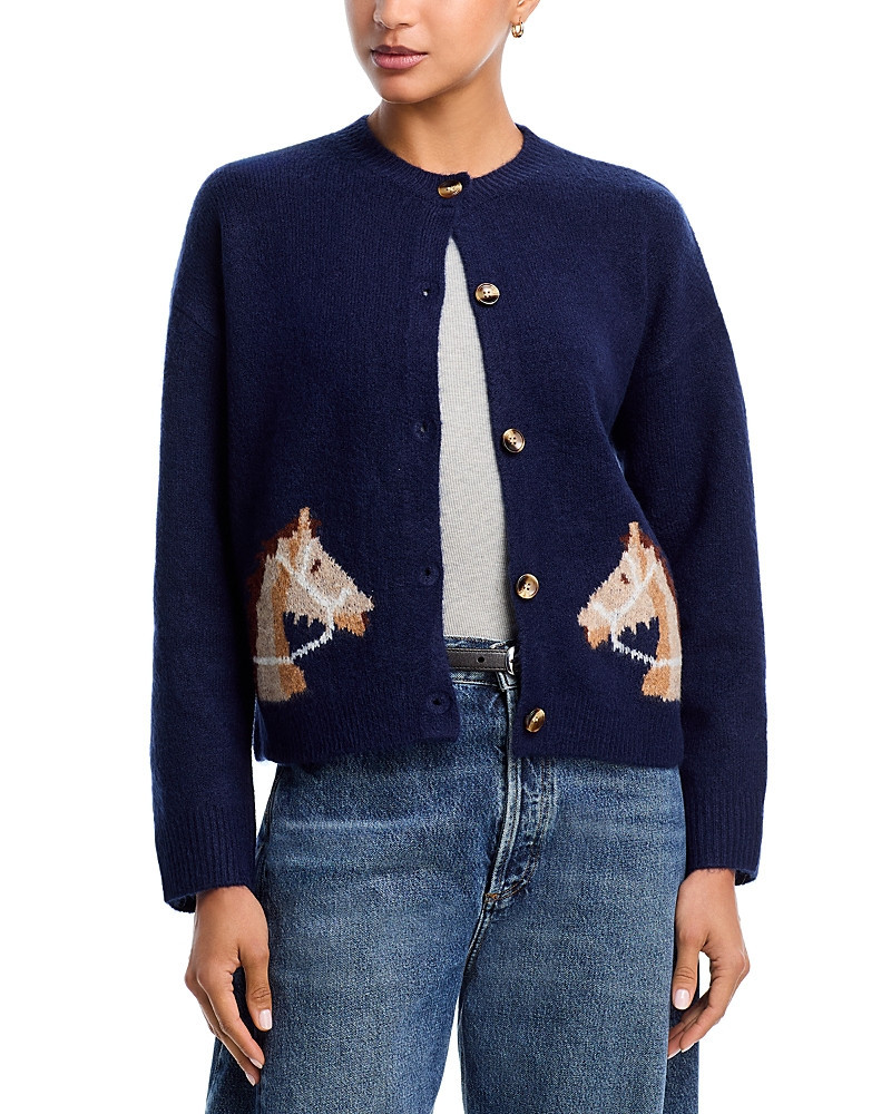 Aqua Horse Print Cardigan | Bloomingdale's (US)