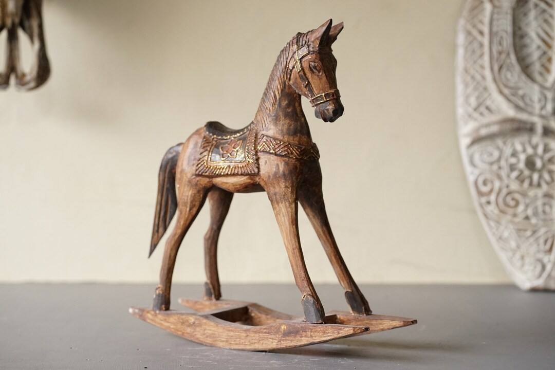 Unique Rocking Horse Wood Sculpture, Kids Toys, Table Top Decor, Horse Gifts Art, Rocking Horse, ... | Etsy (US)