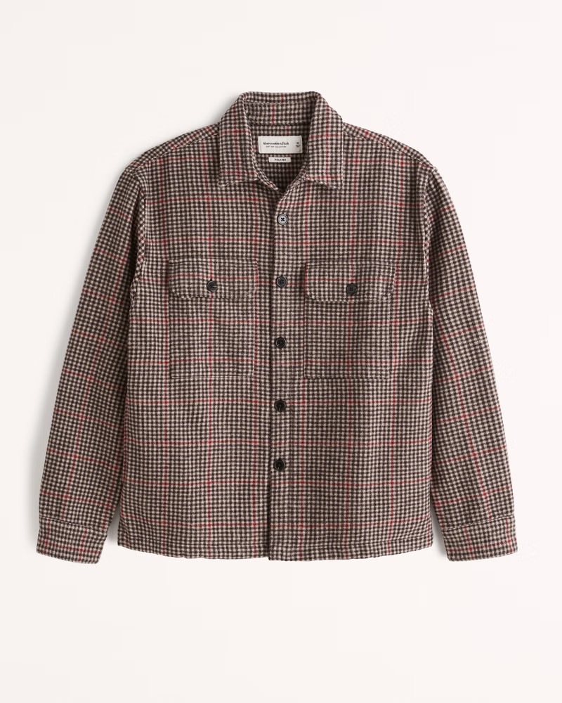 Relaxed Heavyweight Flannel Shirt Jacket | Abercrombie & Fitch (US)
