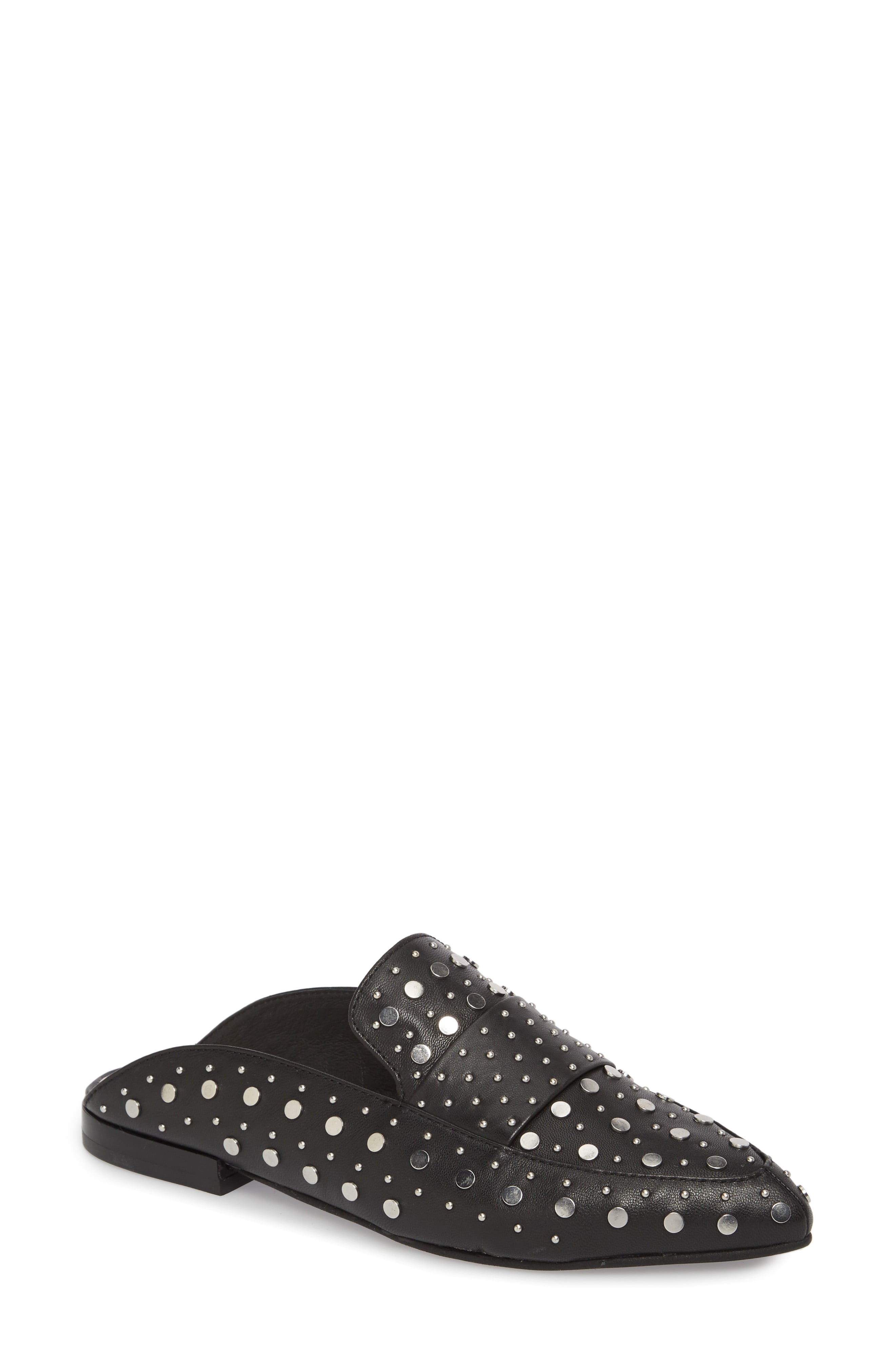 Women's Kristin Cavallari Charlie Studded Loafer Mule, Size 6.5 M - Black | Nordstrom