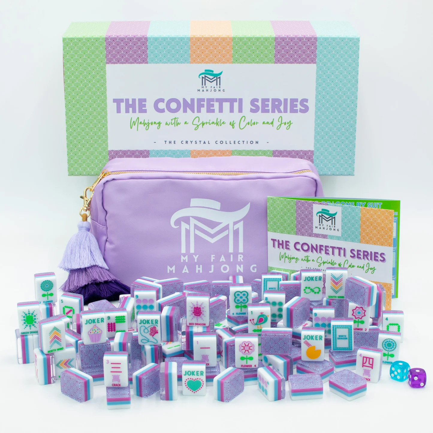 My Fair Mahjong - Crystal Confetti Purple | Mahjong with a Sprinkle of Color | Jones & Daughters