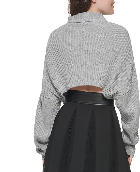 DKNY Women's Turtleneck All-Day Comfort Cropped Sportswear Sweater | Amazon (US)