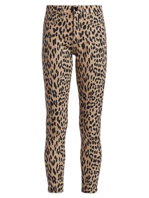 Charlie High-Rise Leopard Print Ankle Skinny Jeans | Saks Fifth Avenue
