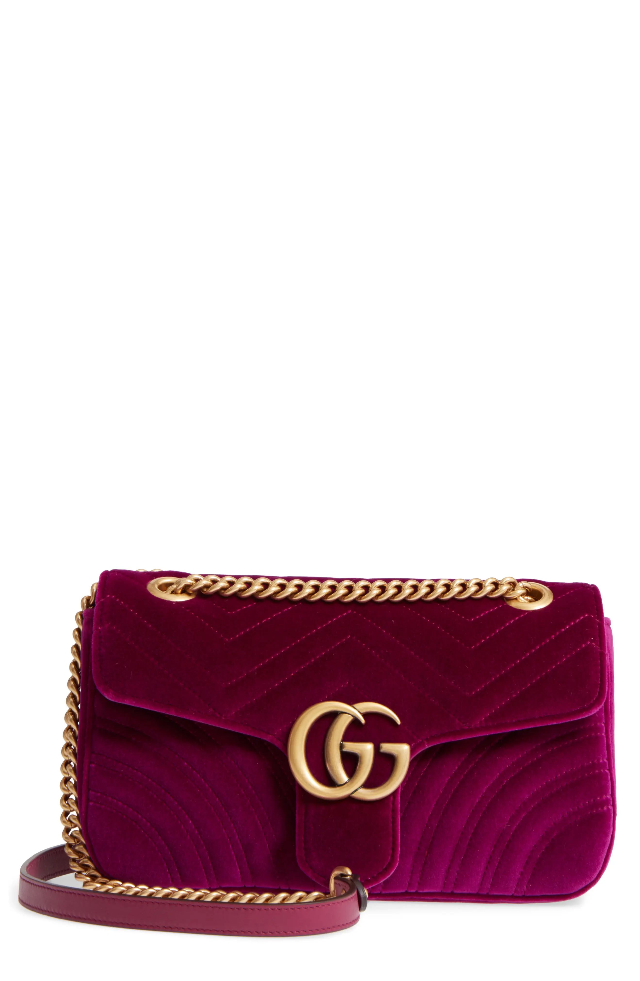 Gucci Medium GG Marmont 2.0 Matelassé Velvet Shoulder Bag | Nordstrom