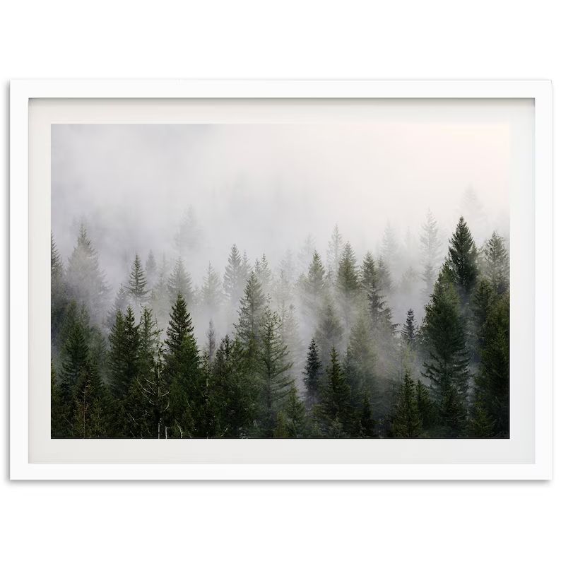 Fine Art Misty Forest Print Moody Pine Trees Foggy Landscape Framed Fine Art Photography Wall Dec... | Etsy (US)