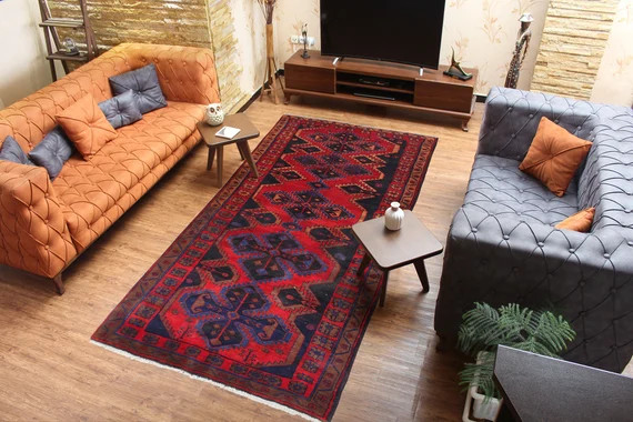 Read the full title
    rustic rug red rugs for living room 4'8" x 9'4" | Etsy (US)