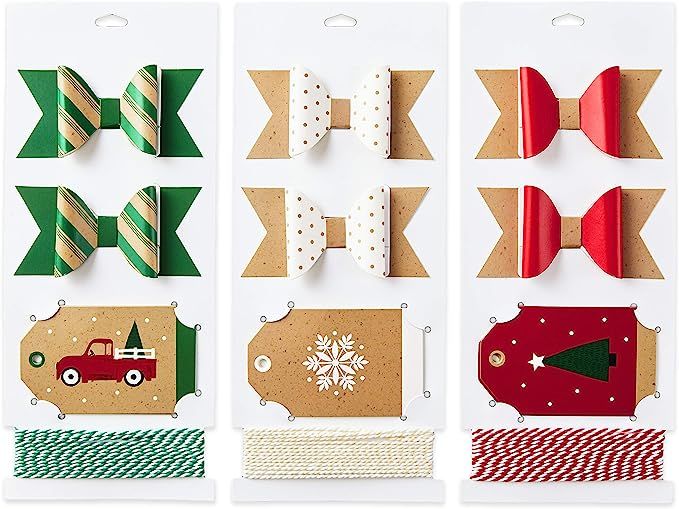 Hallmark Holiday Gift Wrap Accessory Kit (Red Truck, Tree, Snowflake) 6 Gift Bows, 12 Gift Tags, ... | Amazon (US)