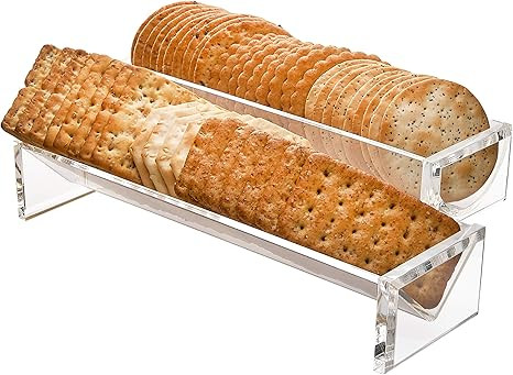 Amazon.com: Srenta Clear Cracker Tray for Serving, Set of 2 Rectangular Cracker Holder for Servin... | Amazon (US)