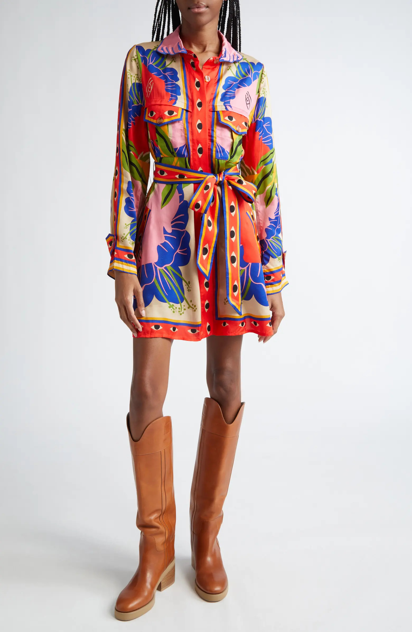 FARM Rio Surreal Scarf Print Shirtdress | Nordstrom | Nordstrom