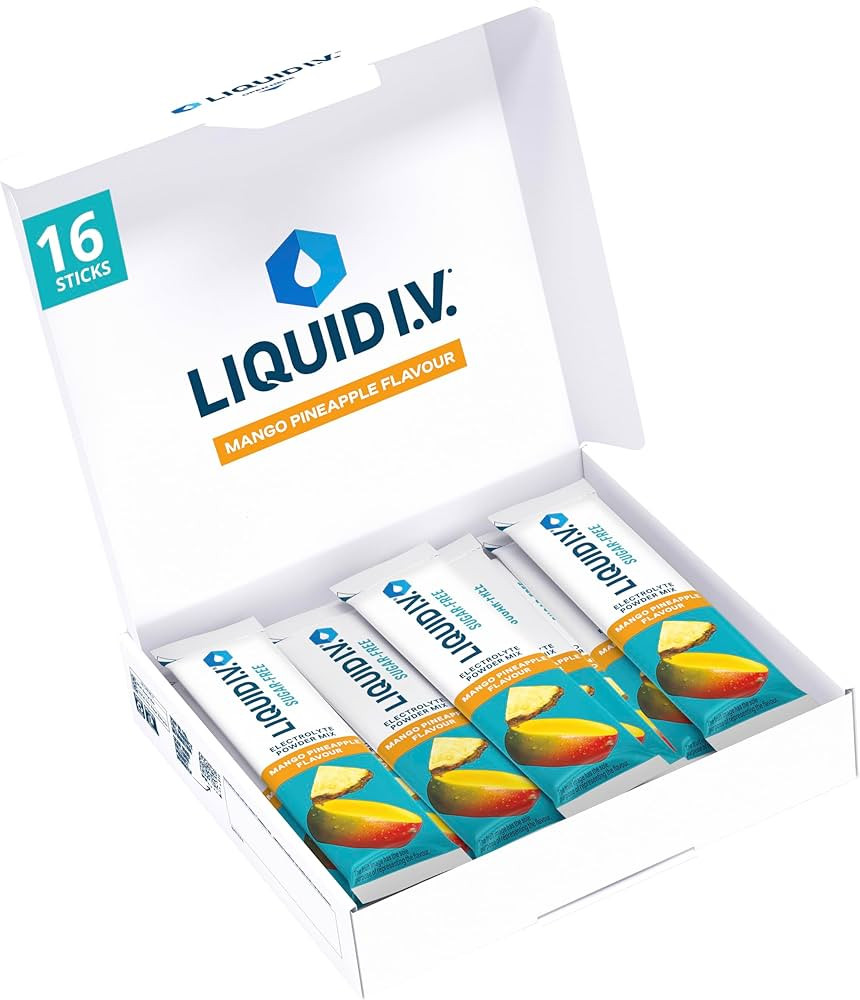 Liquid I.V. Sugar Free Electrolyte Powder Mix, Mango Pineapple Flavour, for Fast Hydration & Ener... | Amazon (UK)