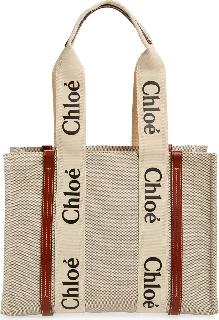 Chloé Medium Woody Logo Strap Canvas Tote | Nordstrom | Nordstrom