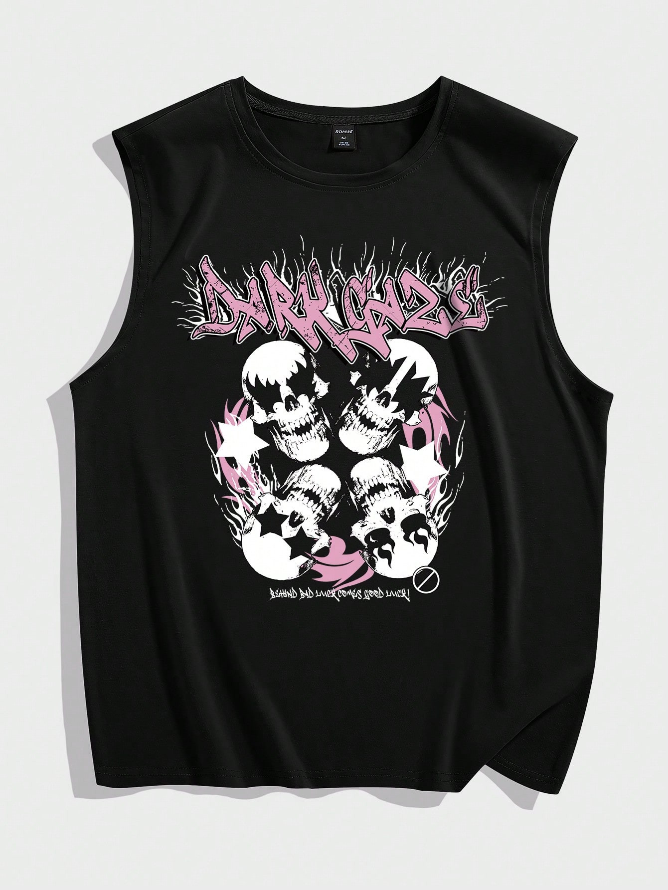 ROMWE Grunge Punk Guys Cotton Skull & Letter Graphic Tank Top | SHEIN