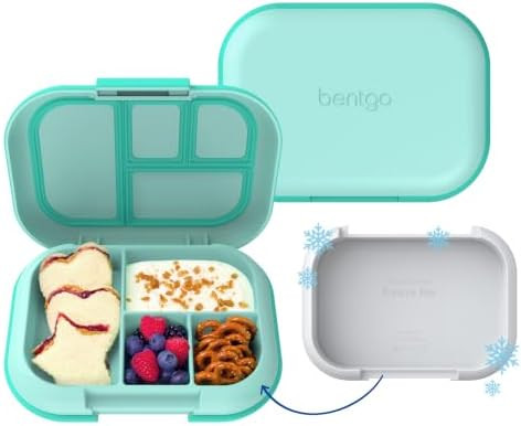 Bentgo Chill Kids 4-Compartment Bento Box Leakproof Lunch Box | Built-In Ice Pack, 3.3 Cup Capaci... | Amazon (US)
