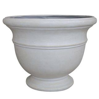 Jean Pierre Large 19 in. x 14.5 in. 30.66 Qt. Ivory Resin Composite Outdoor Planter | The Home Depot