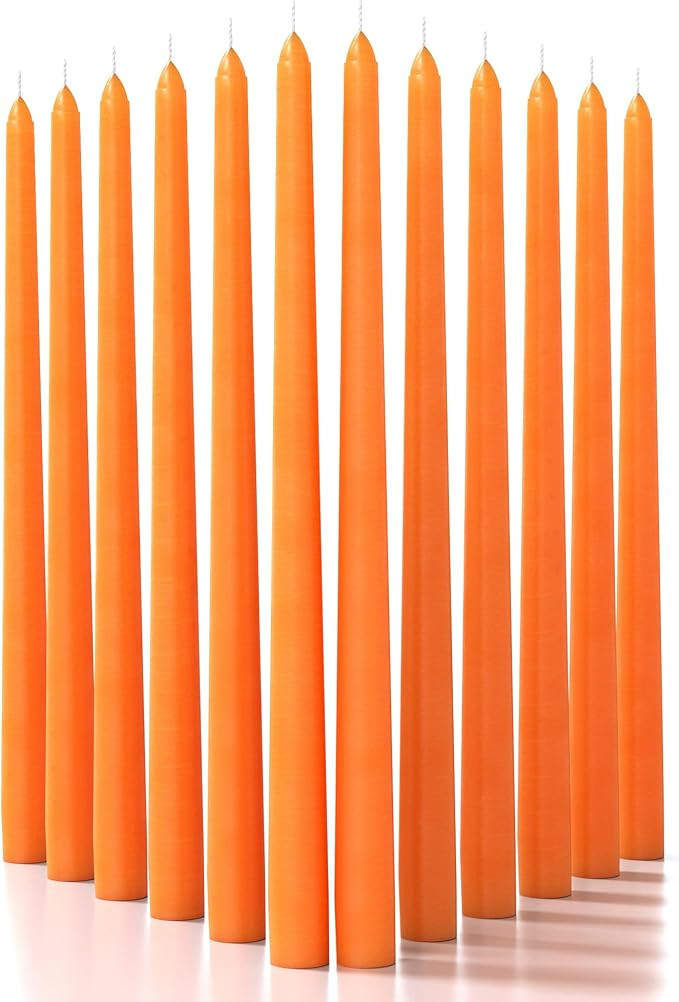 CANDWAX 14 inch Taper Candles Set of 12 - Halloween Taper Candles Dripless and Unscented - Tall C... | Amazon (US)