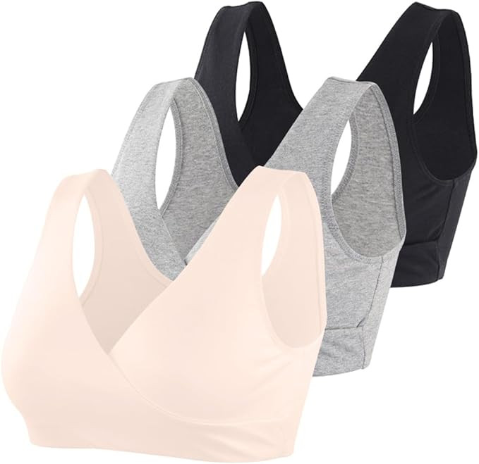 COLOMI Maternity Nursing Bra Wireless Cotton Breastfeeding Bra for Sleep | Amazon (US)