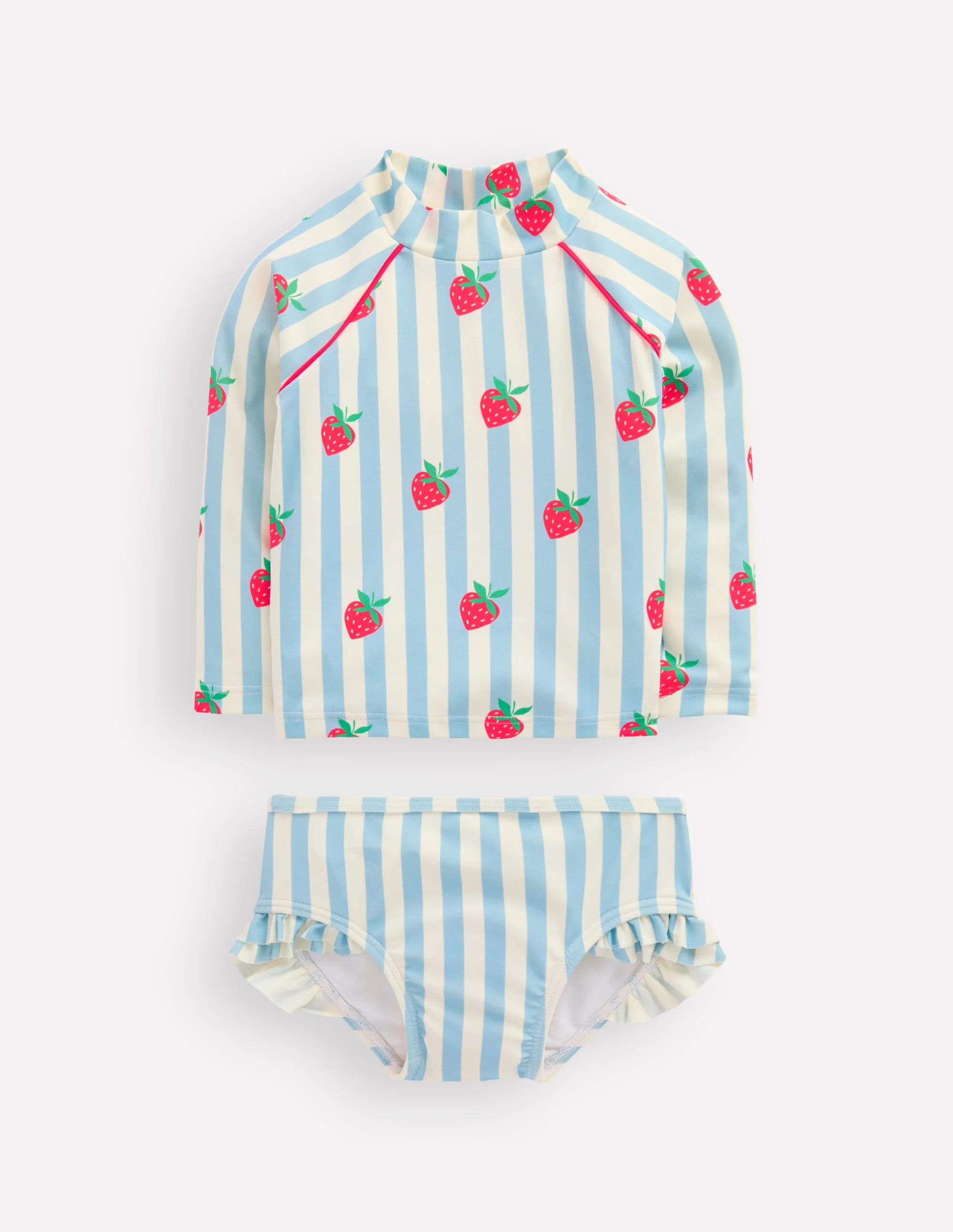 Logo Rash Vest Set-Blue Strawberry Patch | Boden (US)